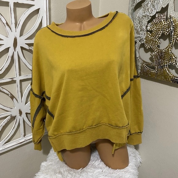 LA MIEL small BOHO OVERSIZED MUSTARD TOP - Picture 1 of 6